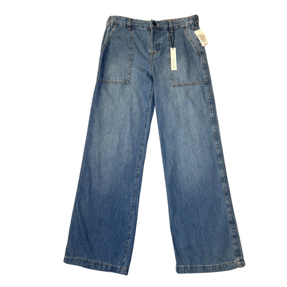 Sanctuary Army Pant Womens 8 29 Semi High Rise Straight Leg Blue Denim Jeans NEW